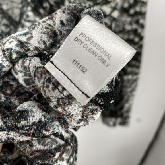 Alberto Makali roll tab Tunic top size XL Crochet Back black Gray Pattern Chiffo - Picture 6 of 12